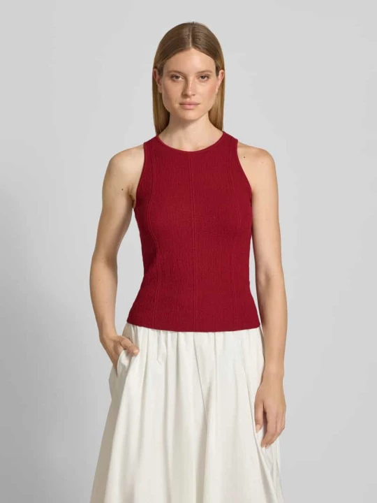 Zdjęcie produktu Top o kroju relaxed fit z mieszanki wiskozy model 'Charlitta' MSCH Copenhagen Ciemnoczerwony