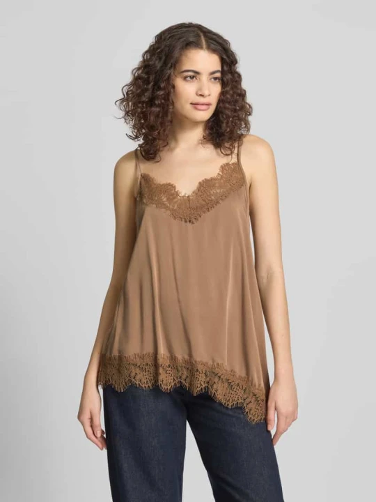 Zdjęcie produktu Top o kroju relaxed fit z mieszanki wiskozy model 'Tami' Oh April Średniobrązowy