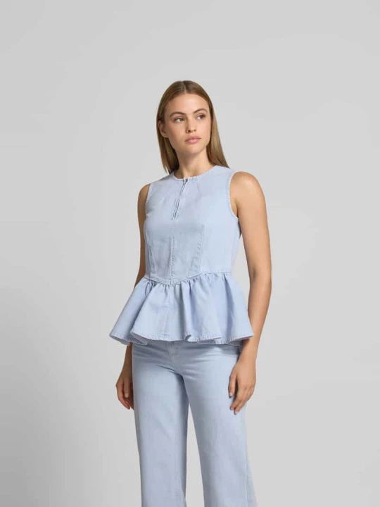 Zdjęcie produktu Top o kroju slim fit w denimowym wyglądzie BAUM & PFERDGARTEN Jeansowy niebieski