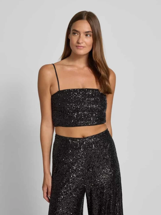 Zdjęcie produktu Top o kroju slim fit z cekinowym obszyciem na całej powierzchni Jake*s Czarny
