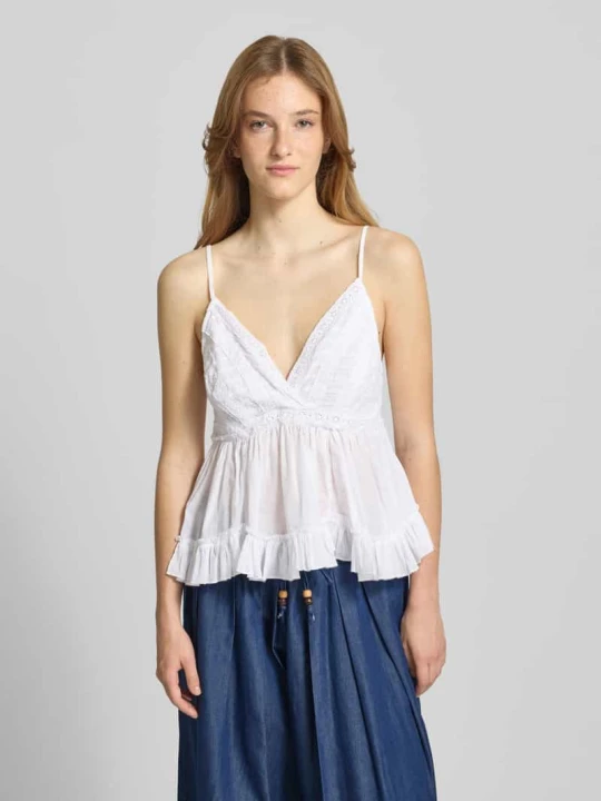 Zdjęcie produktu Top o kroju slim fit z czystej bawełny model 'TARIA' Only Biały