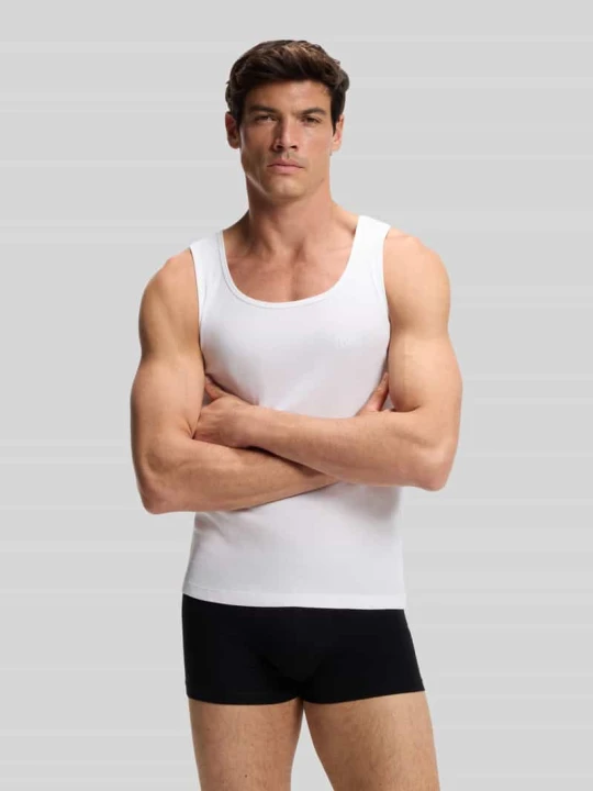 Zdjęcie produktu Top o kroju slim fit z czystej bawełny w zestaw 3 szt. Boss Granatowy