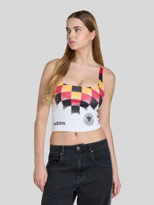 Zdjęcie produktu Top o kroju slim fit z detal z logo dfb adidas Originals Biały