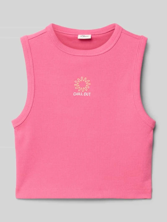 Zdjęcie produktu Top o kroju slim fit z dodatkiem bawełny s.Oliver Mocnoróżowy