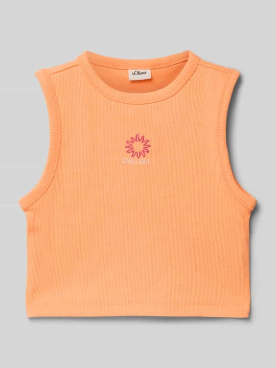 Zdjęcie produktu Top o kroju slim fit z dodatkiem bawełny s.Oliver Neonowy pomarańczowy