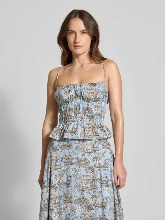 Zdjęcie produktu Top w kroju slim fit z kwiatowym nadrukiem allover model 'Ayla' Staud Jasnoniebieski