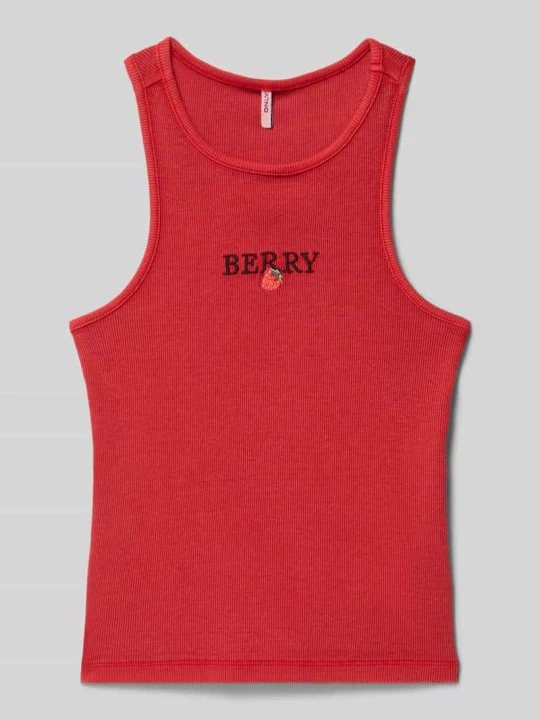 Zdjęcie produktu Top o kroju slim fit z mieszanka bawełny model 'JILLY' Only Wiśniowy