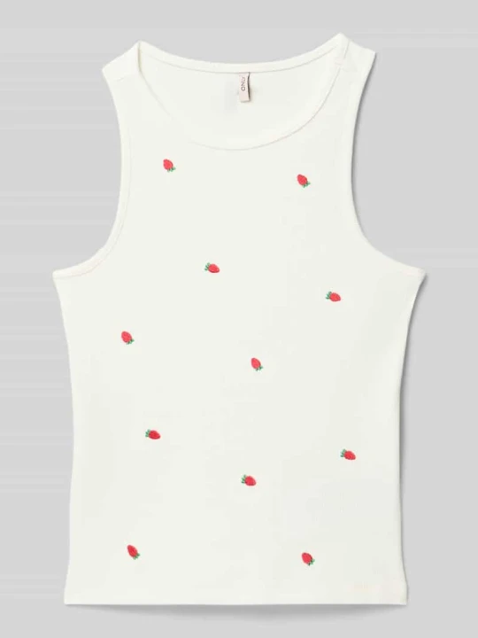 Zdjęcie produktu Top o kroju slim fit z mieszanka bawełny model 'JILLY' Only Biały