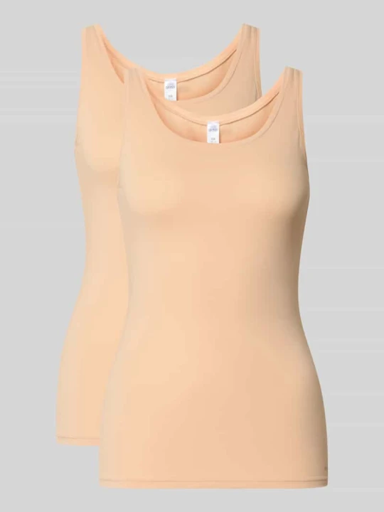 Zdjęcie produktu Top o kroju slim fit z mieszanka bawełny SKINY Beżowy