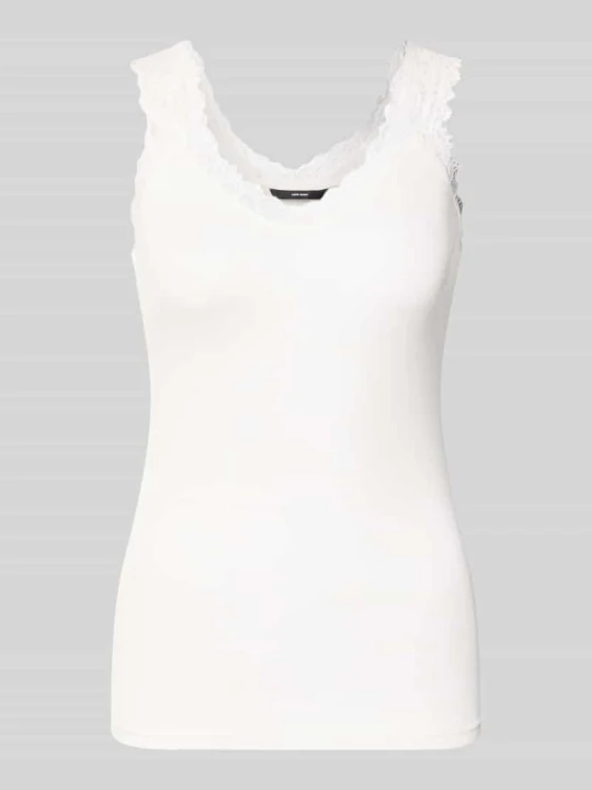 Zdjęcie produktu top o kroju slim fit z mieszanka wiskozy model 'ROSA' Vero Moda Biały