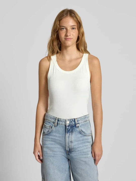 Zdjęcie produktu Top o kroju slim fit z mieszanki bawełny Marc O'Polo Złamany biały