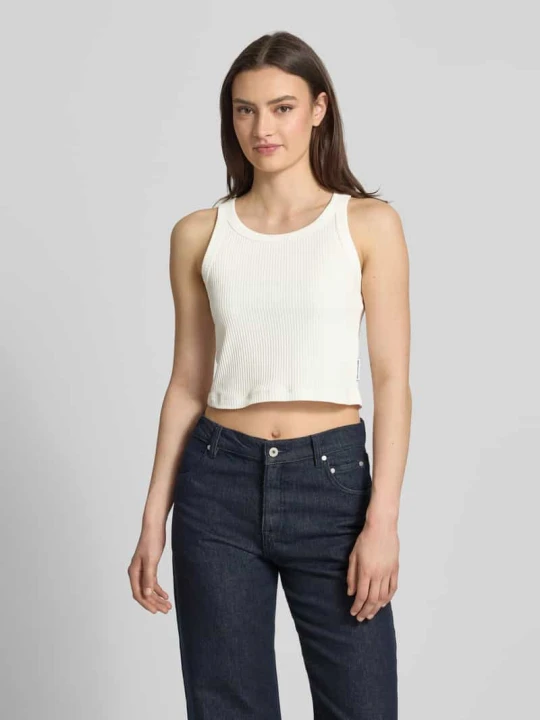 Zdjęcie produktu Top o kroju slim fit z mieszanki bawełny Marc O'Polo Złamany biały