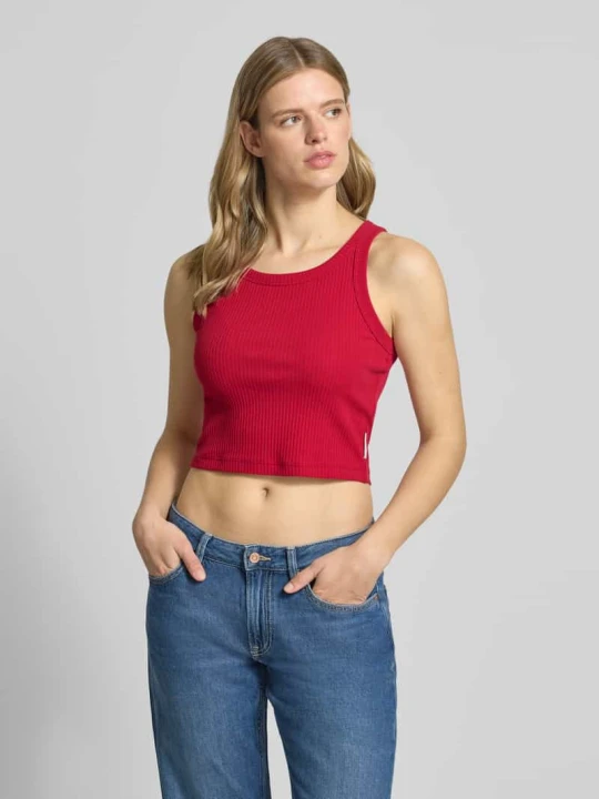 Zdjęcie produktu Top o kroju slim fit z mieszanki bawełny Marc O'Polo Czerwony
