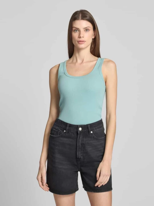 Zdjęcie produktu Top o kroju slim fit z mieszanki bawełny Marc O'Polo Miętowy