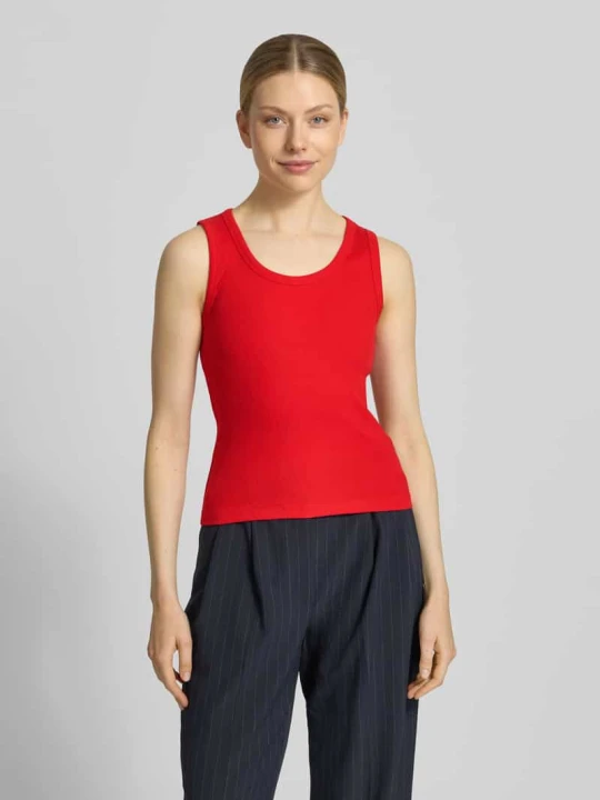 Zdjęcie produktu Top o kroju slim fit z mieszanki bawełny model 'CHLOE' Vero Moda Czerwony