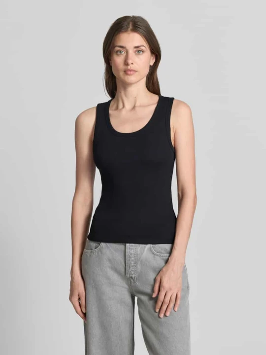 Zdjęcie produktu Top o kroju slim fit z mieszanki bawełny model 'CHLOE' Vero Moda Czarny