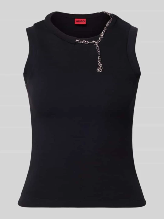 Zdjęcie produktu Top o kroju slim fit z mieszanki bawełny model 'Delolly' Hugo Czarny