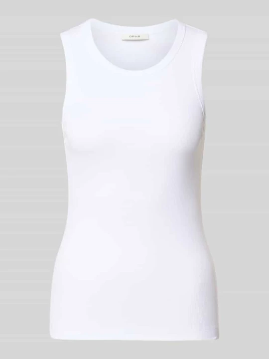 Zdjęcie produktu top o kroju slim fit z mieszanki bawełny model 'Ilesso' Opus Biały