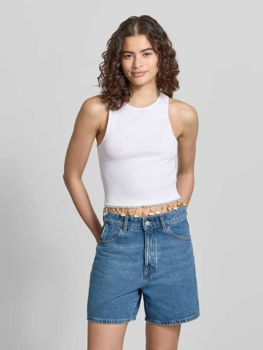 Zdjęcie produktu Top o kroju slim fit z mieszanki bawełny model 'SHELLY' Only Biały