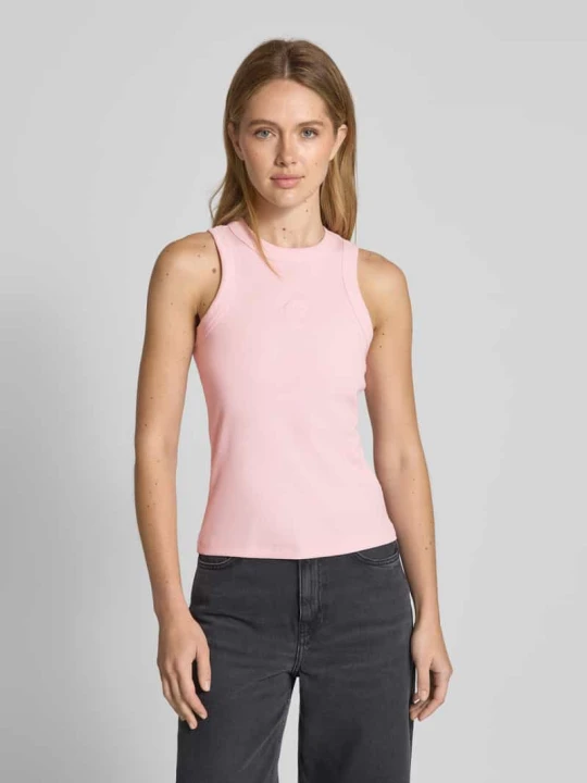 Zdjęcie produktu Top o kroju slim fit z mieszanki bawełny model ‘SMILE CAISA’ Vero Moda Różowy