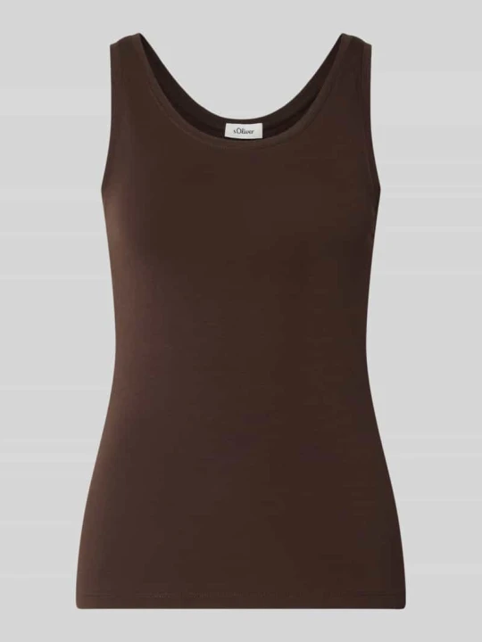 Zdjęcie produktu Top o kroju slim fit z mieszanki bawełny s.Oliver Ciemnobrązowy