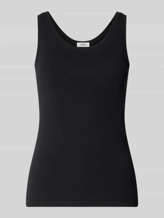 Zdjęcie produktu Top o kroju slim fit z mieszanki bawełny s.Oliver Czarny