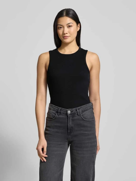 Zdjęcie produktu Top o kroju slim fit z mieszanki bawełny Tom Tailor Czarny