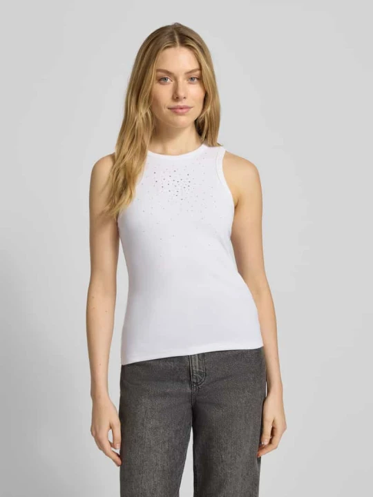 Zdjęcie produktu Top o kroju slim fit z mieszanki bawełny Tom Tailor Biały
