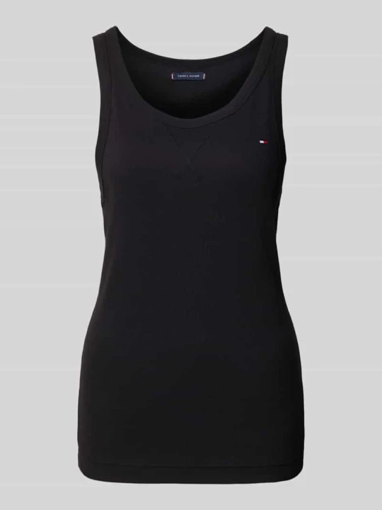 Zdjęcie produktu Top o kroju slim fit z mieszanki bawełny w zestawie 2 szt. Tommy Hilfiger Czarny