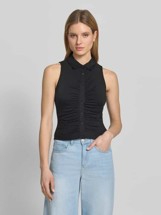 Zdjęcie produktu Top o kroju slim fit z mieszanki lyocellu model 'Robyn' Guess Czarny