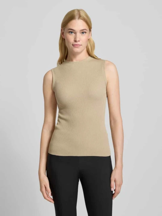 Zdjęcie produktu Top o kroju slim fit z mieszanki wiskozy model ‘FESKIES’ Boss Beżowy