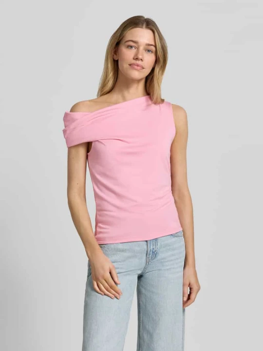 Zdjęcie produktu Top o kroju slim fit z mieszanki wiskozy w asymetrycznym designie comma Mocnoróżowy