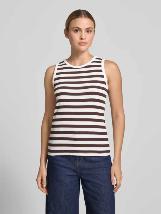 Zdjęcie produktu Top o kroju slim fit z okrągłym dekoltem model 'Effy' Freequent Ciemnobrązowy