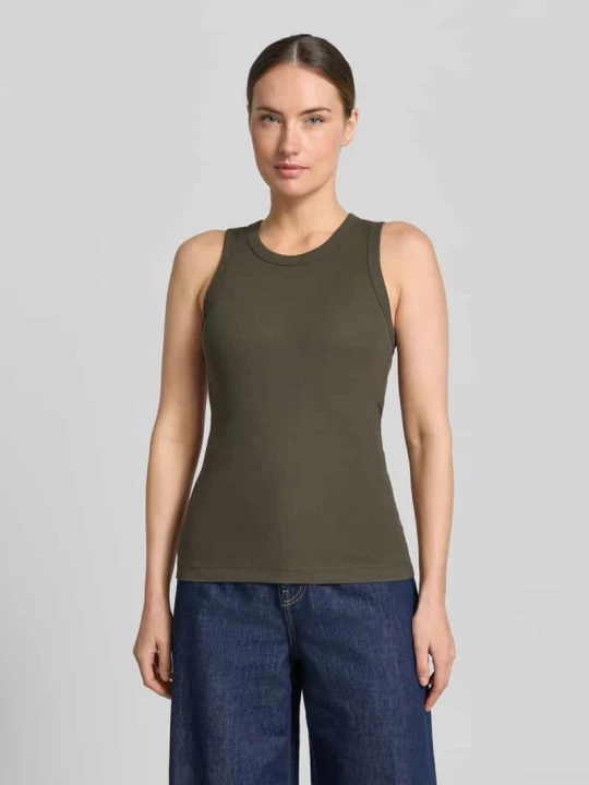 Zdjęcie produktu Top o kroju slim fit z okrągłym dekoltem model 'Lesso' Opus Khaki