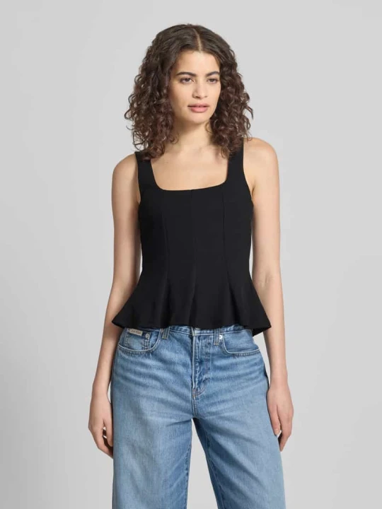 Zdjęcie produktu Top o kroju slim fit z plisowanym efektem Gina Tricot Czarny