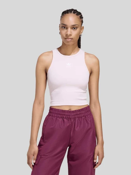 Zdjęcie produktu Top o kroju slim fit z prążkowanej dzianiny adidas Originals Różowy