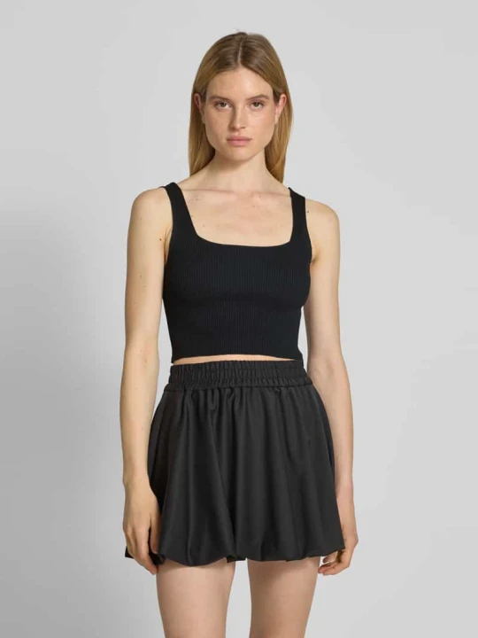 Zdjęcie produktu Top o kroju slim fit z prążkowaniem model ‘TATIANNA’ Only Czarny