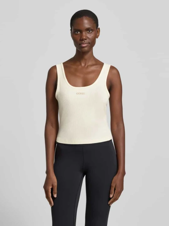 Zdjęcie produktu Top o kroju slim fit z wyhaftowanym logo model 'Circe' Guess Biały
