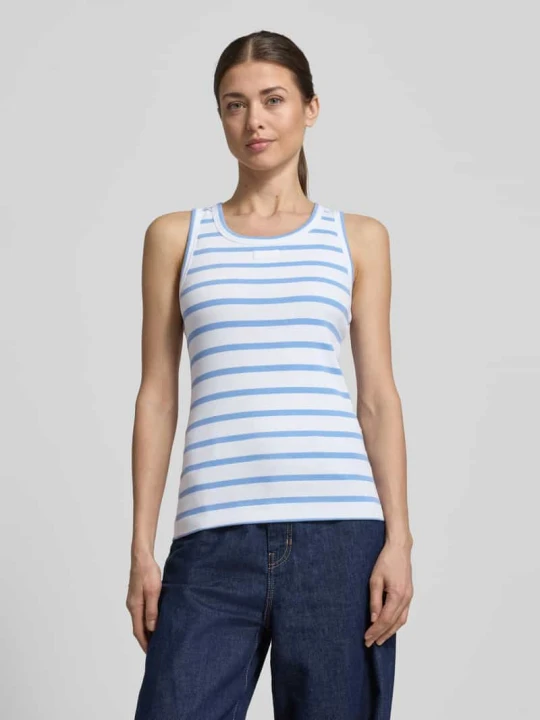 Zdjęcie produktu Top o kroju slim fit z wyhaftowanym logo model 'Telma' JOOP! Oceaniczny