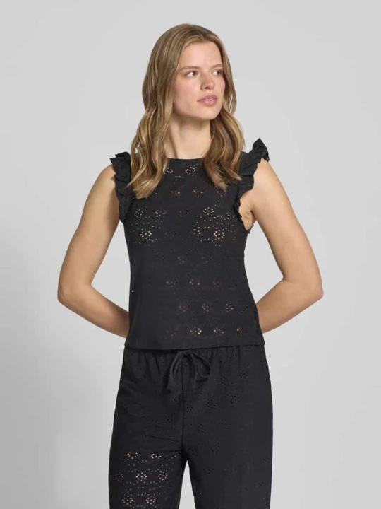 Zdjęcie produktu Top o kroju slim fit z wzorem na całej powierzchni model 'MILLA' Only Czarny