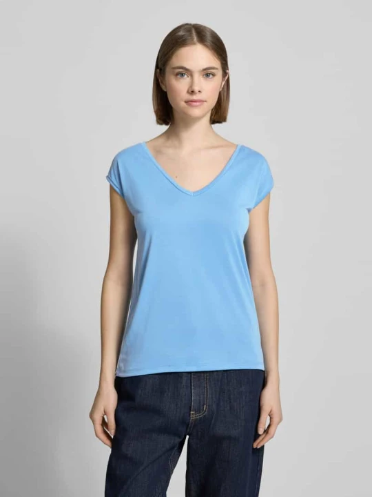 Zdjęcie produktu t-shirt o luźnym kroju z domieszką modalu model 'KAMALA' Pieces Oceaniczny