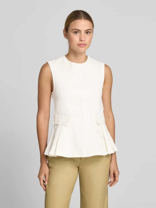 Zdjęcie produktu Top peplum w stylu denimu ROTATE Biały