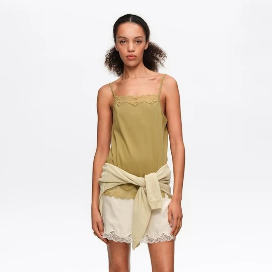 Zdjęcie produktu Top ramiączka koronka khaki BIMBA Y LOLA