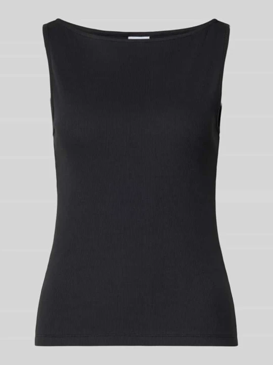 Zdjęcie produktu Top Slim Fit z mieszanki bawełny model 'MAY' Pieces Czarny