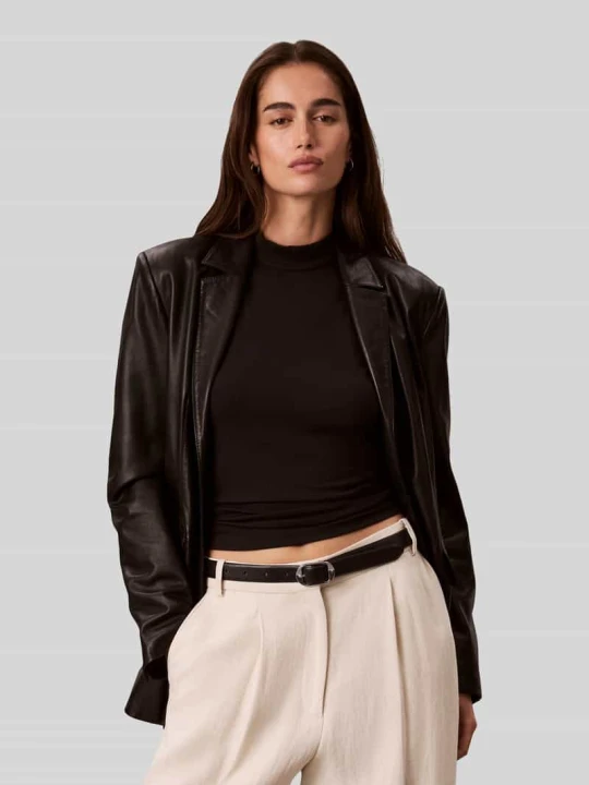 Zdjęcie produktu Top Slim o kroju slim fit z mieszanki modalu Calvin Klein Czarny