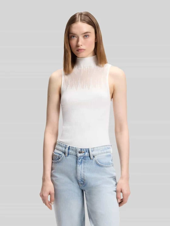 Zdjęcie produktu top Slim z mieszanka wiskozy model 'Sieffy' Hugo Złamany biały