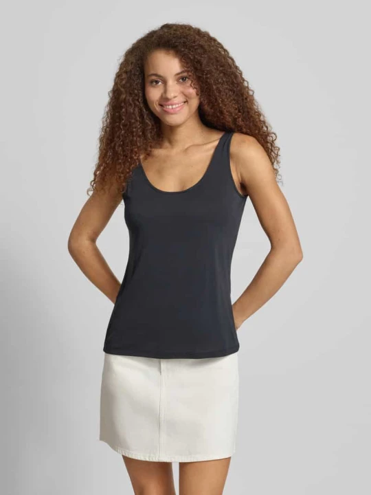 Zdjęcie produktu Top tank o kroju relaxed fit z mieszanki modalu model 'KAMALA' Pieces Czarny