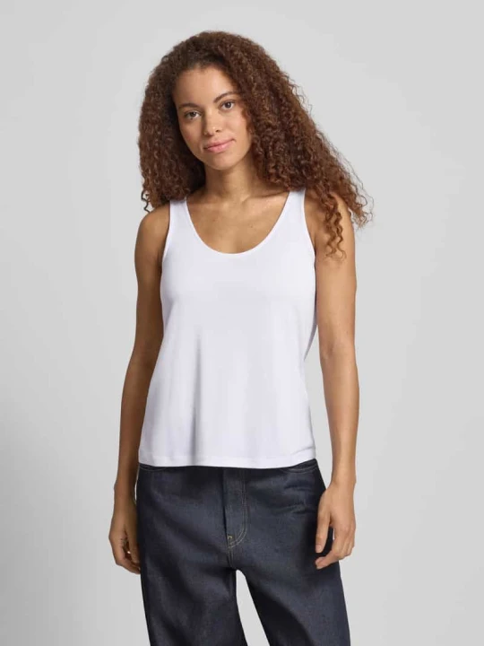 Zdjęcie produktu Top tank o kroju relaxed fit z mieszanki modalu model 'KAMALA' Pieces Biały