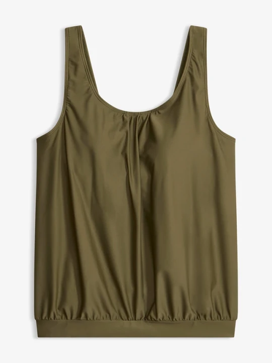 Zdjęcie produktu Top tankini oversize w bombkowym fasonie BonPrix zielony