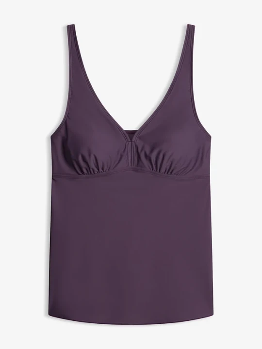 Zdjęcie produktu Top tankini z dekoltem w serek BonPrix fioletowy
